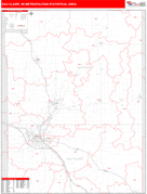 Eau Claire Metro Area Digital Map Red Line Style